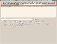 Tablet Screenshot of pastebin.mozilla.org