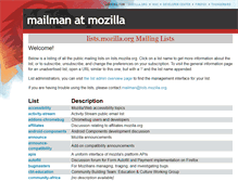 Tablet Screenshot of lists.mozilla.org